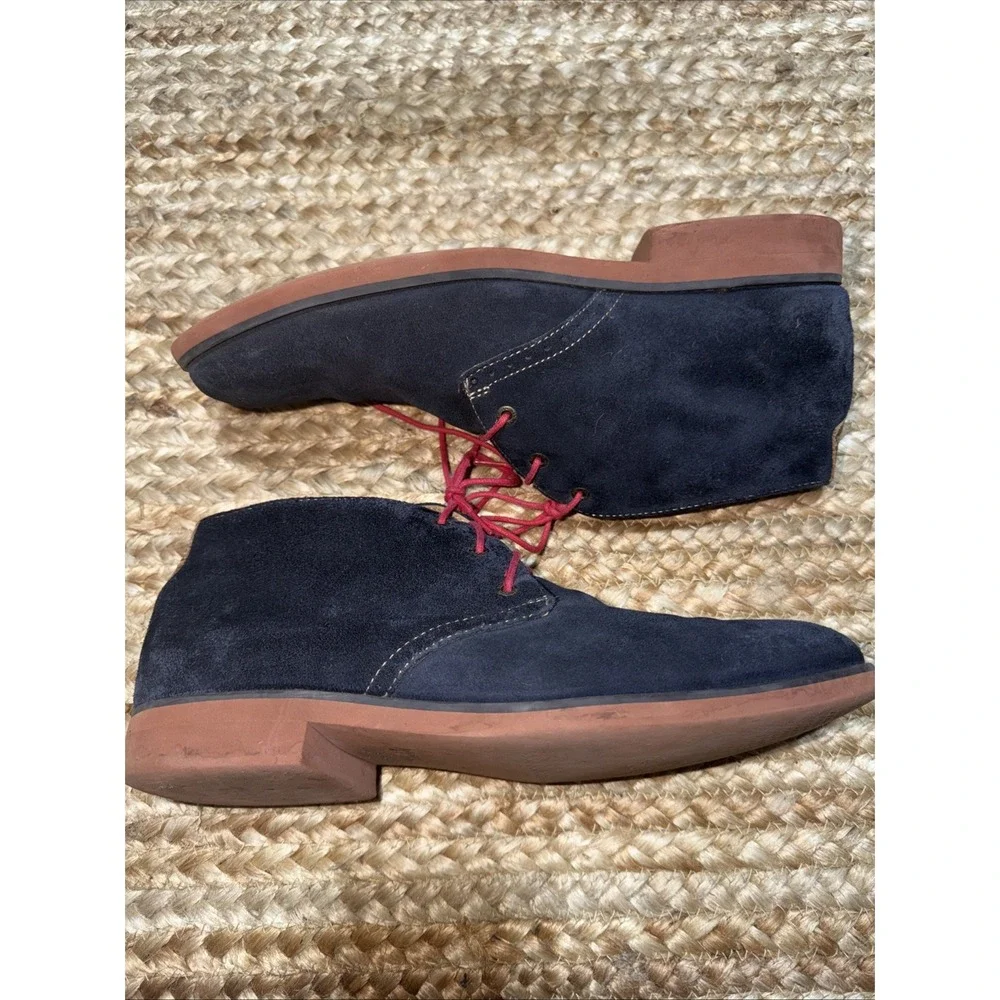 Johnston & Murphy blue suede Chukka boots lace up shoes ankle booties Size 9